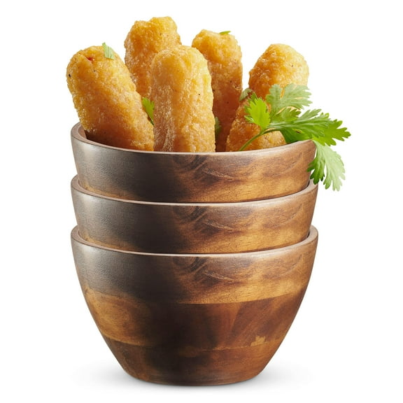 Table Concept Bowl Set, Premium Acacia Wood Bowls, Food Prep, Dip Bowls, Candy Dish Bowl, Home Decor, Housewarming Gifts - 4", Set of 3