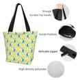 thumbnail image 7 of Cauagu Blue Rabbit Print Canvas Aesthetic Tote Bag for Women Beach Bag Shopping Bags Shoulder Bag Reusable Grocery Bags, 7 of 7