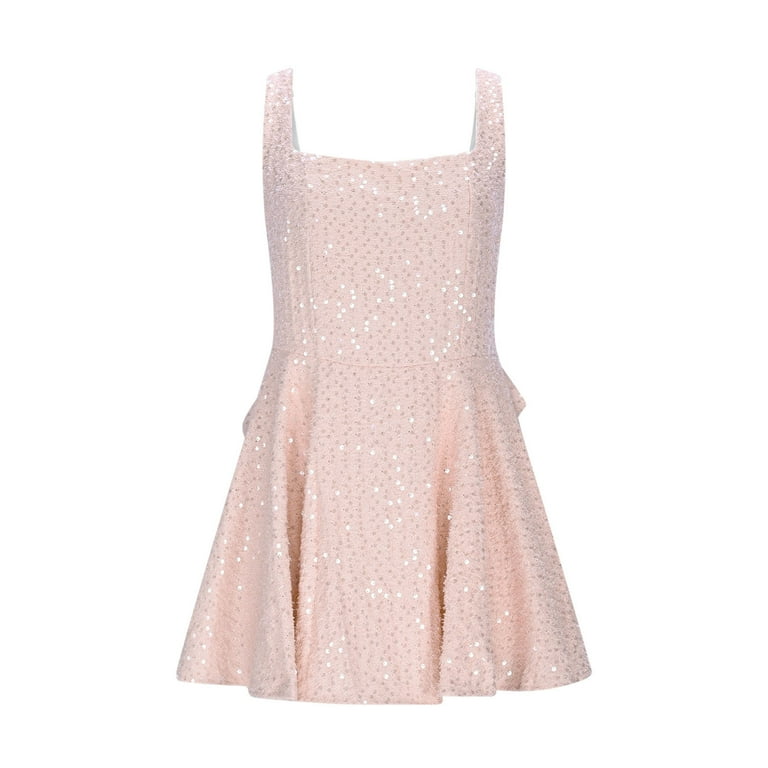 Square Neck Sequin Homecoming Dresses 2025 Spaghetti Strap A-Line Cocktail  Party Dresses with Bow - Walmart.com