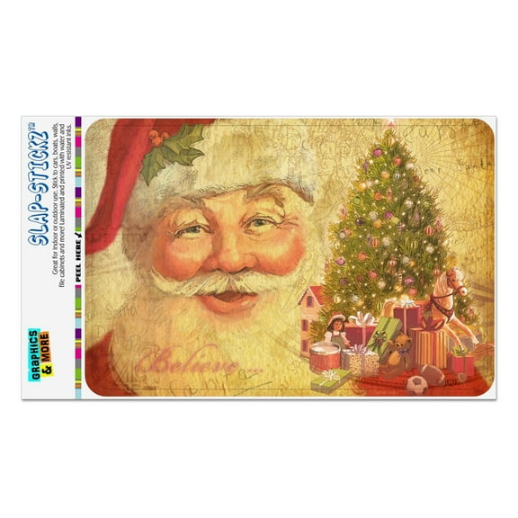 Christmas Holiday Retro Antique Santa Believe Home Business Office Sign