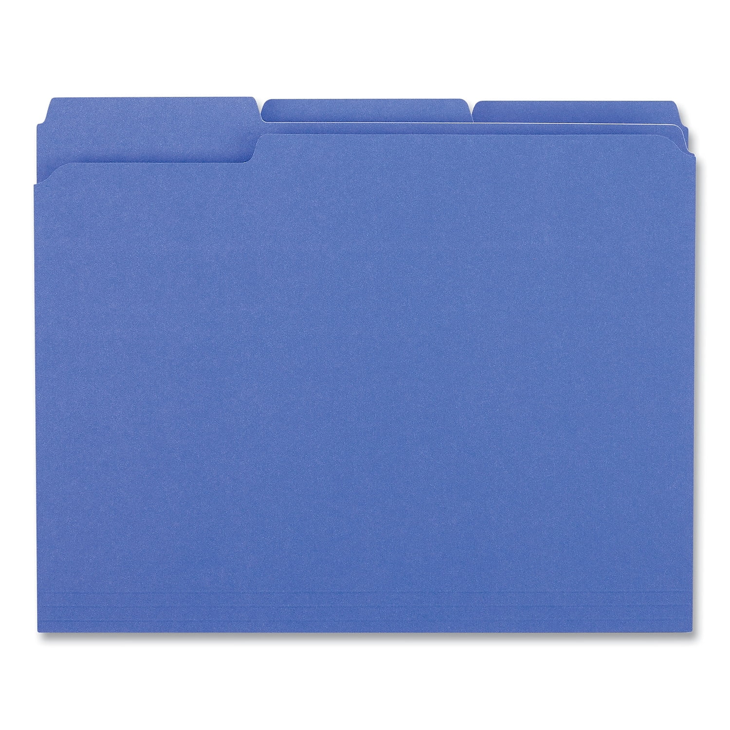 Universal UNV16161 Reinforced 1/3-Cut Assorted Top-Tab File Folders - Letter Size, Blue (100/Box)