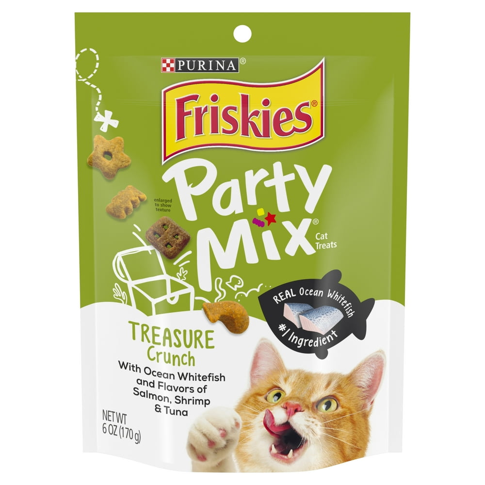 Friskies Cat Treats, Party Mix Treasure Crunch, 6 oz. Pouch Walmart