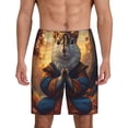 thumbnail image 1 of Balery Maple Leaf Meditating Squirrel Pantalones cortos de pijama de punto de algodón para hombre con cinturilla y bolsillos-3X-Large, 1 of 6