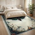 thumbnail image 3 of ODIKA 8'x10' Washable Area Rug Witchy Floral Gothic Moth Design With Botanical Vine Symmetry Accents for Dining Room, Large Office, Lounge, Non-Slip Chair-Friendly Mat, 3 of 7