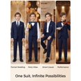 thumbnail image 3 of JPF - Conjunto de traje formal para niño, ajuste delgado, traje de esmoquin para boda, adolescente y niño pequeño, 6pc Navy, 8, 3 of 7