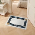 thumbnail image 2 of ODIKA 2'x3' Ultra-Soft Accent Mat, Abstract Geometric Mosaic With Bold Color Block Border Accents None Washable, Bare feet friendly, Easy Care Indoor rug for Bedside, Footrest, 2 of 7