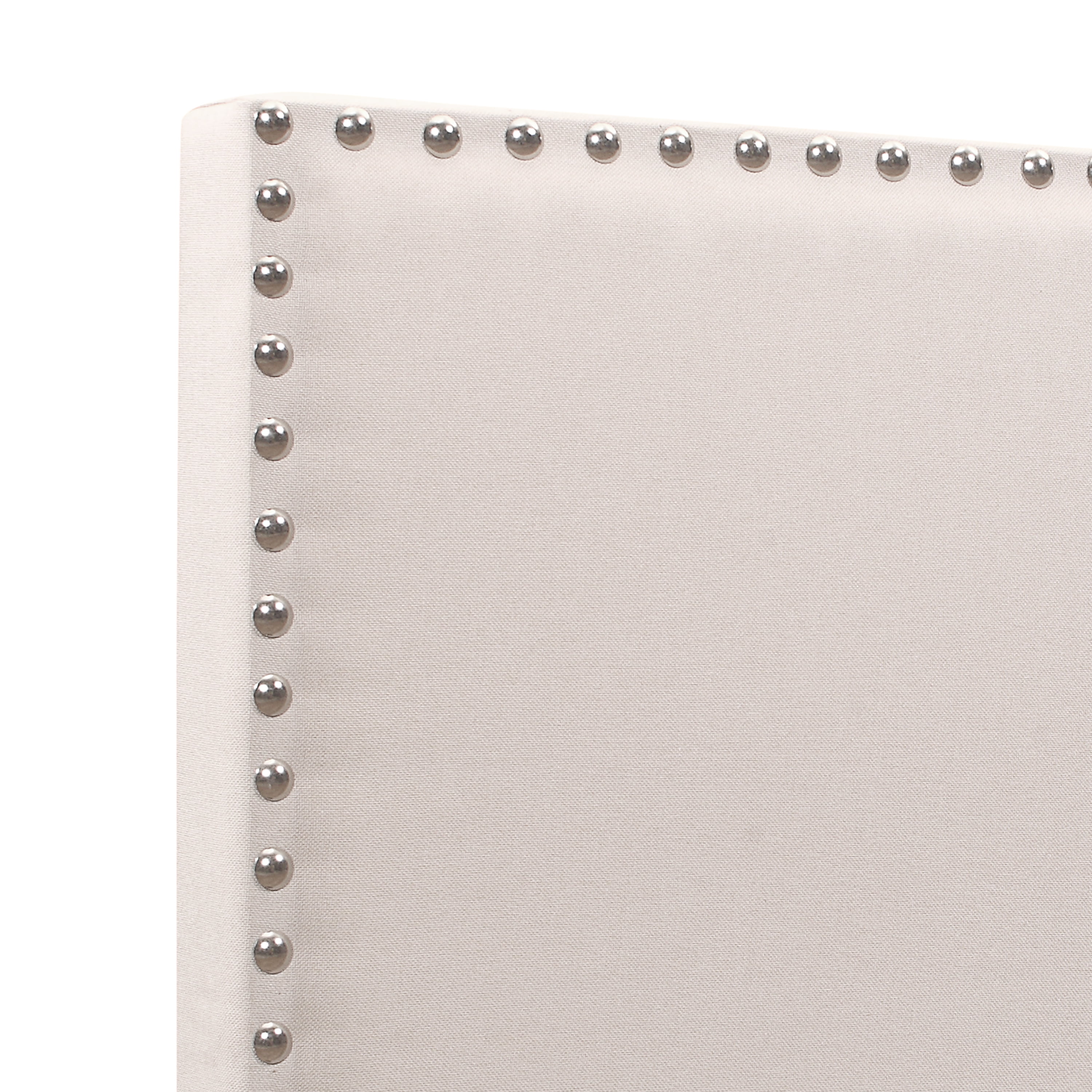 Skylar Nailhead Trim Upholstered Twin Platform Bed, Beige