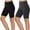 Dark Gray, variant on Lovskoo 2Pc Biker Shorts for Women Trendy Solid Color Yoga Sport High Waisted Workout Spandex Shorts Gray