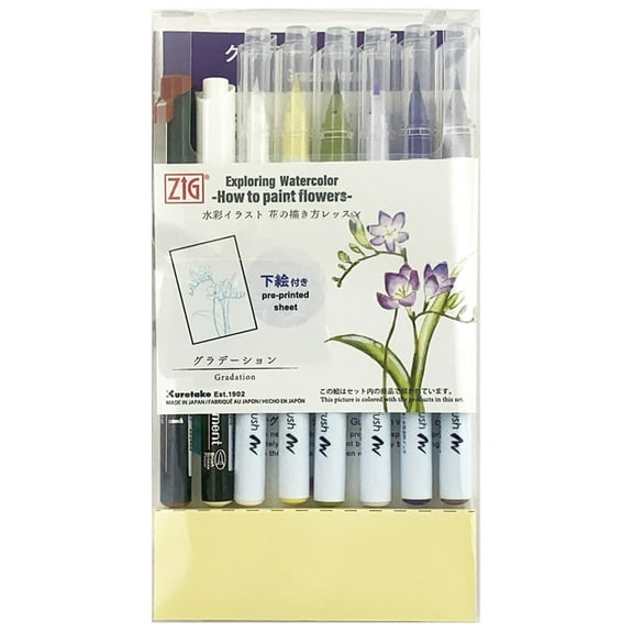 Kuretake ZIG Historic Watercolor 6 Color set- Flower Gradation