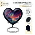 thumbnail image 3 of Arctic Twilight Symphony - Heart Urn For Ashes Male - Artisan Crafted Urn - Handmade Heart Elegance For Unique Memorials - Adult Ashes - 3 Inch, 1 Pc, 3 of 5