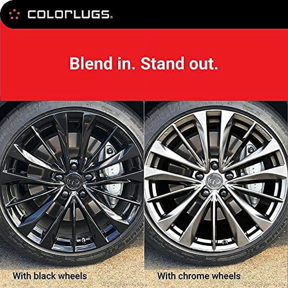 ColorLugs Vinyl Lug Nut Cover | Black | Flexible Fit Wheel Lug Nut Cap | Fits 21-23 mm | Pack of 20 | Includes Deluxe Extractor | Made in The USA
