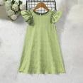 thumbnail image 5 of CYRBOKO Girls Summer Dresses, Flutter Sleeve A-line Birthday Casual Midi Dresses Green Size 14-15T, 5 of 9