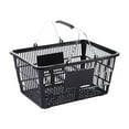 thumbnail image 1 of Cesta de la compra Cesta de comestibles Soporte de almacenamiento resistente Cesta ergonómica de metal con asa Negro, 1 of 9