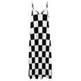 thumbnail image 5 of Black and White Squares - Checkered Flag Sleeveless Dress Beachwear elegant and pretty women's dresses, 5 of 6