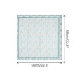thumbnail image 3 of INSPIRE CHIC Women's Floral Stripes Printed Square Scarves, Flowers Cotton Blended Gauze Headscarf Neckerchief Teal Green 58x58cm, 3 of 6