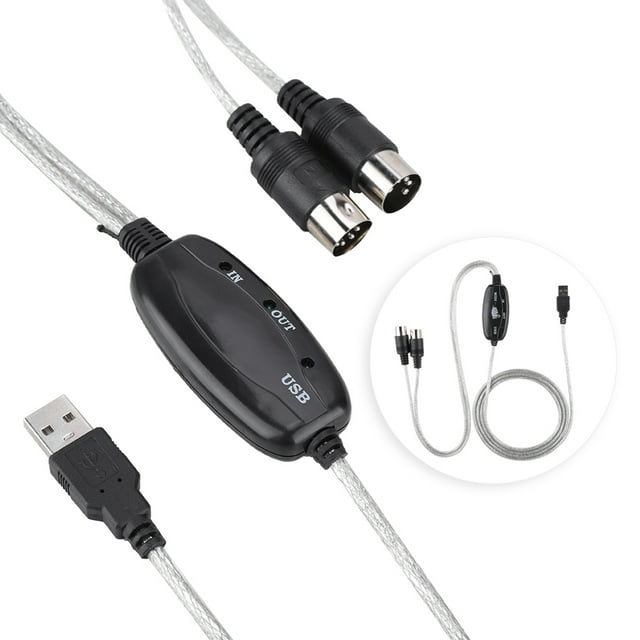 Convertisseur USB MIDI, Adaptateur Interface Clavier Câble MIDI, pour True Plug & Play