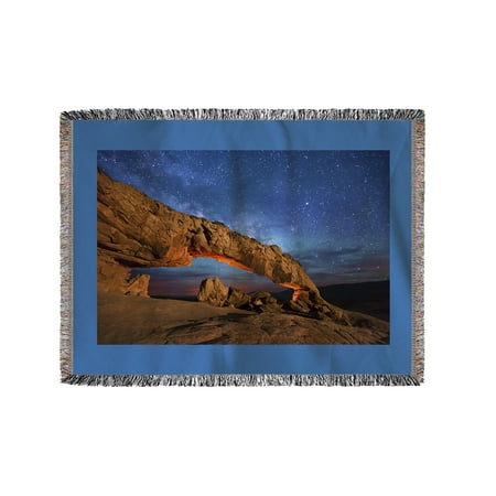 Grand Staircase Escalante National Monument, Utah - Arch under Milky Way - Lantern Press Photography (60x80 Woven Chenille Yarn (Best Way To See Grand Staircase Escalante)