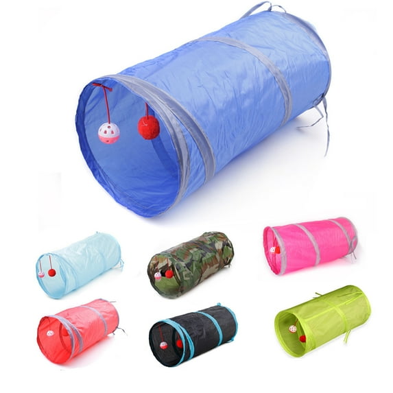 D-GROEE Collapsible Cat Tunnel, Toys Interactive Pet Play Tubes for Cats and Small Animals, with Hanging Bell Ball Toy