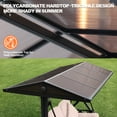 thumbnail image 5 of NOBLEMOOD 3 Seat Outdoor Porch Swing with Polycarbonate Hardtop, Convertible Backrest, Cup Holders, Cushions & Pillows, 5 of 6
