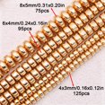 thumbnail image 5 of Cuentas planas de hematita natural chapadas en color dorado, espaciadores sueltos para joyería, accesorios para collares hechos a mano, 4/6/8 mm, 5 of 5