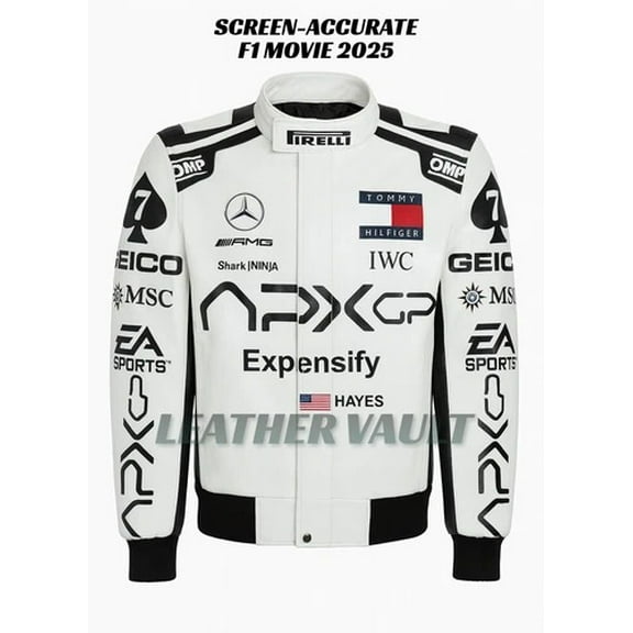 F1 movie 2025 Inspired Racing bomber Leather jacket for Men's Brad Pitt Fans