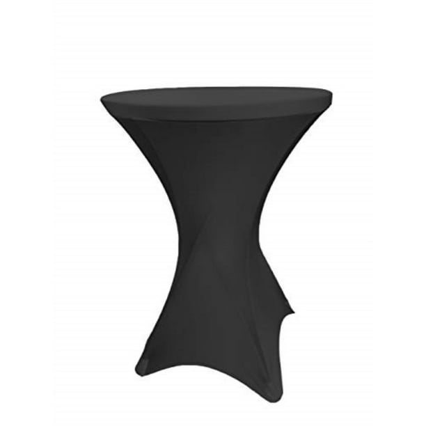 Event Linens Black Spandex Cocktail Table Cover - Fitted High Top Table ...