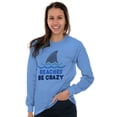 thumbnail image 4 of Beaches Be Crazy Funny Swimming Shark Long Sleeve TShirt Men Women Brisco Brands 2X, 4 of 6