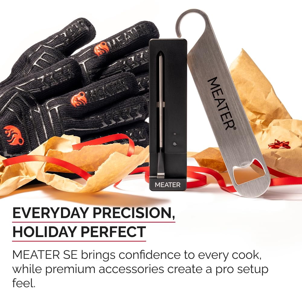 Bundle  Wireless Meat Thermometer with Heat-Resistant Mitts & Bar Blade Opener for Oven Stovetop  Fryer