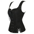 thumbnail image 2 of Grebrafan Corset Pirate Burlesque Lace up Clothing for Women Black XS, 2 of 5