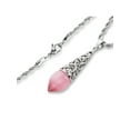 thumbnail image 3 of ELYA Jewelry Women's Pink Cat's Eye Stone Teardrop Stainless Steel Necklace, 3 of 4