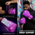 thumbnail image 3 of Hayabusa T3 Boxing Gloves for Men and Women Wrist and Knuckle Protection, Dual-X Hook and Loop Closure, Splinted Wrist support, 5 layer foam Knuckle padding - Neon Purple, 12oz, 3 of 6