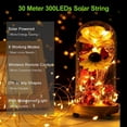 thumbnail image 2 of Garden, Terrace, Balcony, Christmas, Weddings, Parties 30M Solar LED String Lights, 300 Bulbs, Remote Control, 8 Modes, Waterproof for Outdoor Decor, 2 of 8