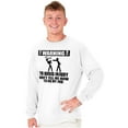 thumbnail image 3 of Warning To Avoid Injury Funny Cartoon Men's Long Sleeve Tee T Shirt Brisco Brands M, 3 of 6