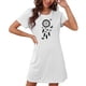 thumbnail image 4 of Camisón corto de talla grande para mujer, camisón de manga corta con estampado de pecho a la moda, camisón para mujer, 4 of 7