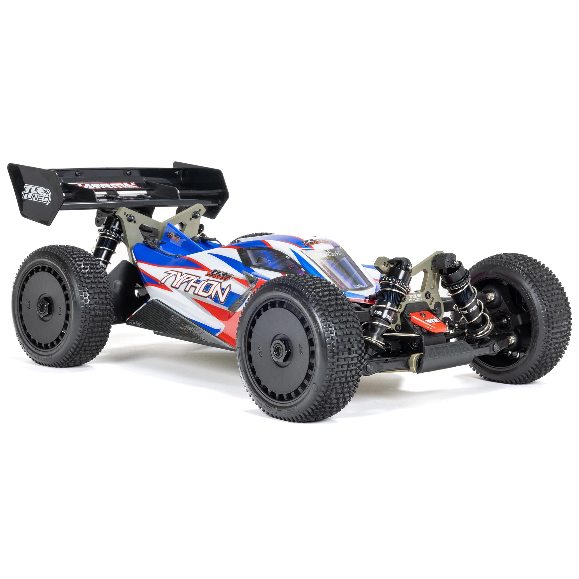 ARRMA RC Car 1/8 TLR Tuned TYPHON 6S 4 Wheel Drive BLX Buggy RTR Battery and Charger Not Included Red/Blue ARA8406 Cars Electric Kit Other Cars Electric Kit Other