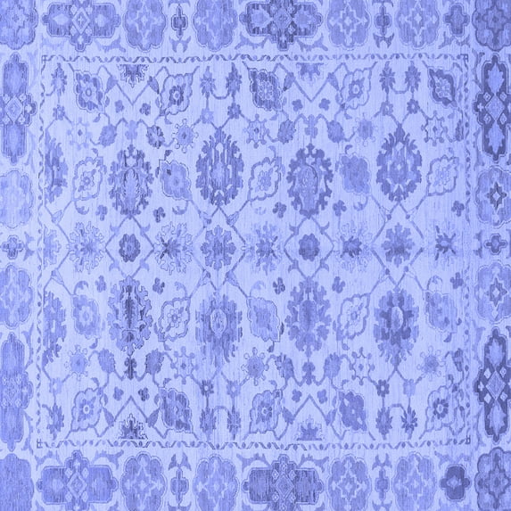 Ahgly Company Indoor Square Abstract Blue Modern Area Rugs, 3' Square