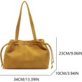 thumbnail image 7 of Suede Shoulder Bag Vintage Drawstring Medium Handbag Slouchy Purse, 7 of 7