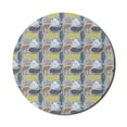 thumbnail image 1 of Fish Mouse Pad for Computers, Whale Dolphin Big Fish Mammal Silhouettes Ocean Subaquatic Life Kids Nursery Theme, Round Non-Slip Thick Rubber Modern Mousepad, 8" Round, Multicolor, by Ambesonne, 1 of 2