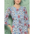 thumbnail image 5 of Janasya Women's Sky Blue Georgette Digital Printed A Line Dress, 5 of 6