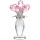 thumbnail image 1 of Figura de ramo de flores de vidrio rosa con jarrón, hecha a mano, regalo de flores de vidrio para mujeres en el día de la madre, San Valentín, flor de rosa de vidrio con tallo, decoración de, 1 of 7