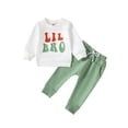 thumbnail image 1 of xiaxaixu Toddler Boys 2PCS Pants Sets Long Sleeve Letter Print Sweatshirt Tops and Drawstring Pants Sets, 1 of 9