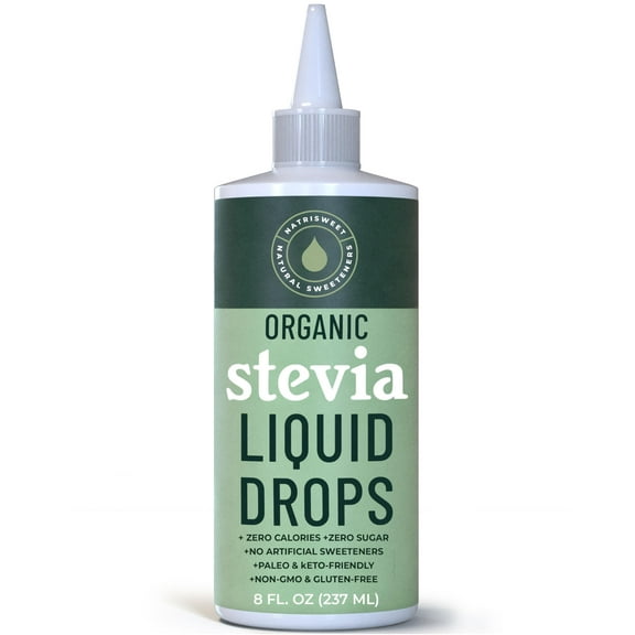NatriSweet Organic Liquid Stevia Drops 8 fl oz Liquid Stevia Zero Calorie Keto Sweetener 1800 Servings