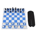 thumbnail image 2 of JUEGO DE AJEDREZ CLÁSICO, TERCIOPELO PU 42cm Tablero de Ajedrez Azul y Juego de Ajedrez de Ajedrez de 75 mm de Altura para El EntreteniMient, 2 of 7