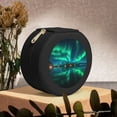 thumbnail image 6 of Fuzoiu Northern Lights Print Portable Jewelry Box,Round Mini Leather Travel Jewelry Case,Small Travel Jewelry Organizer,Jewelry Holder for Ring Necklace Earring for Women Girls-Black, 6 of 7