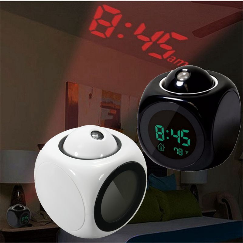 Led Alarm Clock Multi Function Digital Lcd Talking Projection Temperature