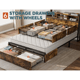 thumbnail image 3 of EnHomee Full Bed Frame with Headboard Metal Bed Frame with 6 Storage Drawers &  Charge Station, 3 of 8