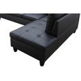 thumbnail image 6 of Star Home Living (Black) 3PC Faux Leather Sectional w/ottoman, 6 of 8