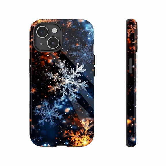 Snowflake Pattern Phone Case Compatible with iPhone 11/12/13/14/15/16 (Pro Max/Plus) - Festive Winter Holiday Decorative Protective Cover