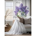 thumbnail image 4 of Sheer Curtains 72 Inches Long, Purple Lavender Semi Sheer Curtains Light Filtering Window Treatment, Spring Floral Daisy Butterfly Leaves Gray Privacy Voile Drapes for Living Room Bedroom 52x72 Inch, 4 of 7