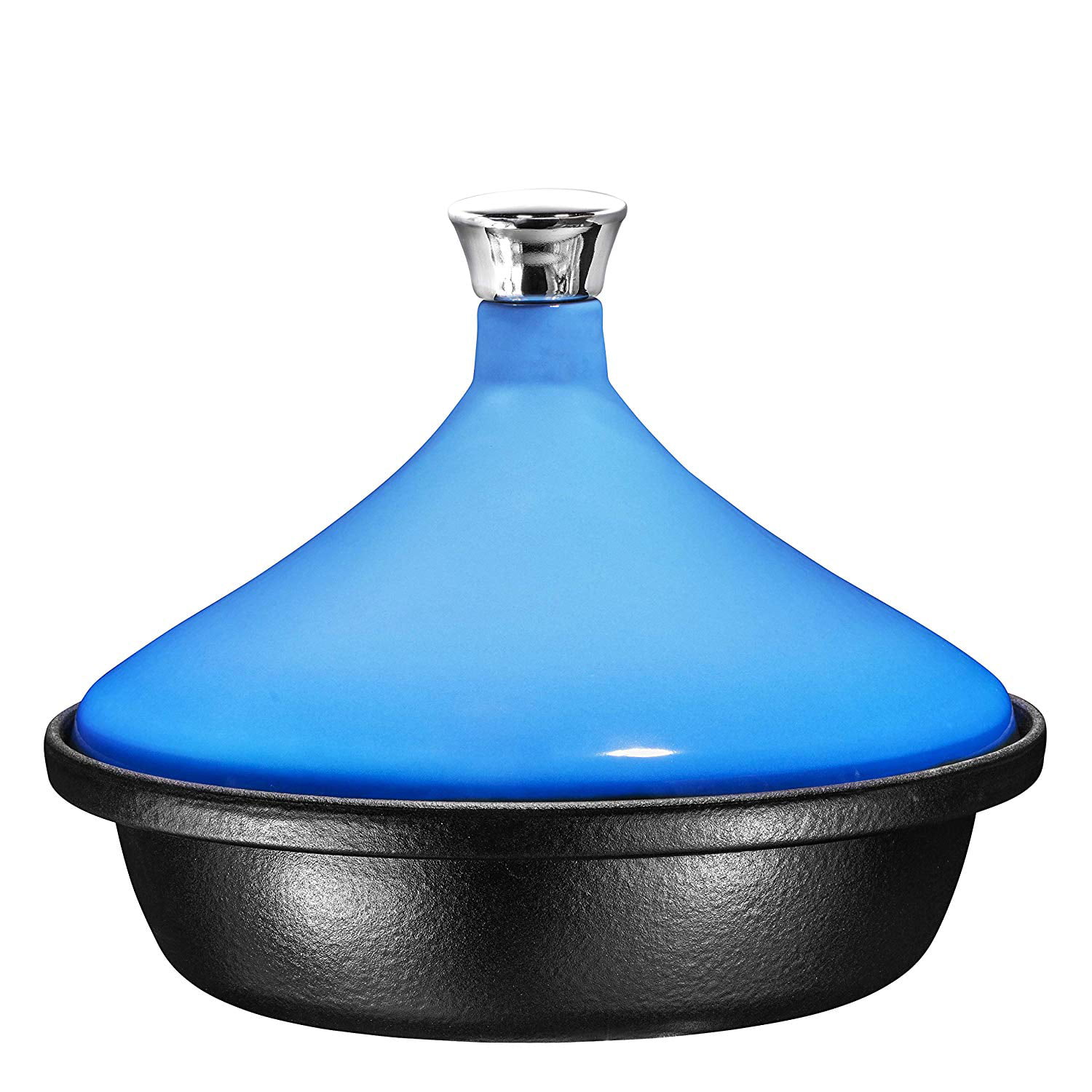 Colorful,Blue Cast Iron Tagine Pot Enameled Cast Iron Tangine with Lid for Different Cooking Styles and Temperature Settings